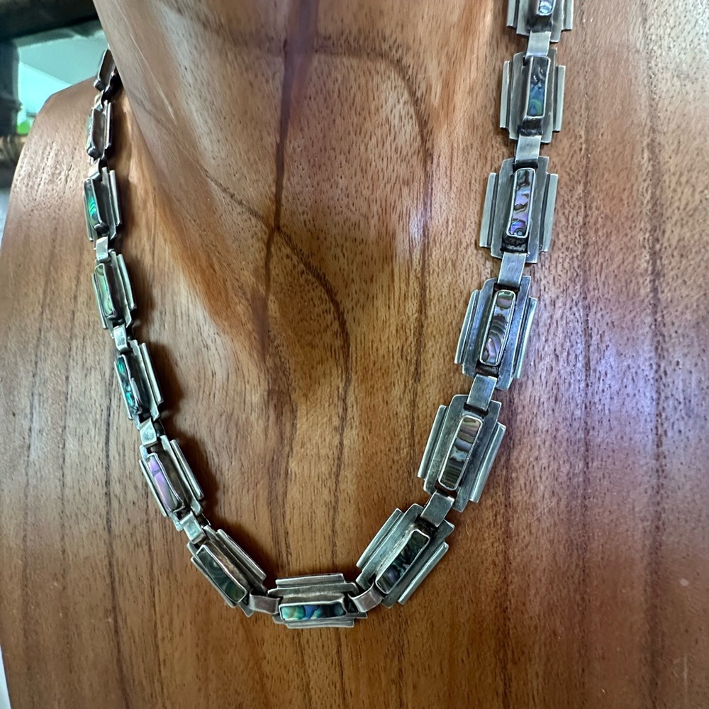 Taxco Sterling sliver abalone necklaces - Picture 8 of 9